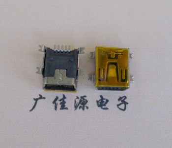 焦作MINI USB 5P 接口 母座 全贴带麦拉 高9.6带0.9柱子
