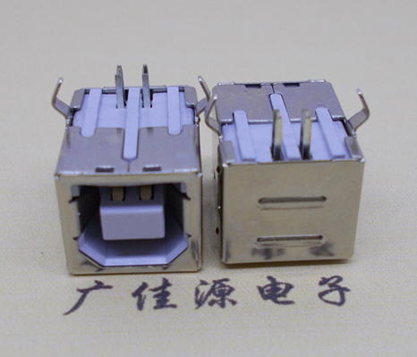 焦作USB BF90度母座 打印机接口 卧式插板DIP白胶