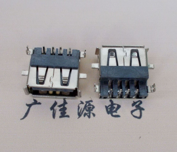 焦作AF USB母座90度 DIP沉板3.9/4.9 耐高温有卷边