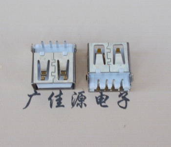 焦作USB母座接口 AF90度沉板1.9引脚4P插件白胶芯直边