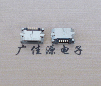 焦作Micro USB平口全贴板 鱼叉脚5.0长带定位柱加焊盘