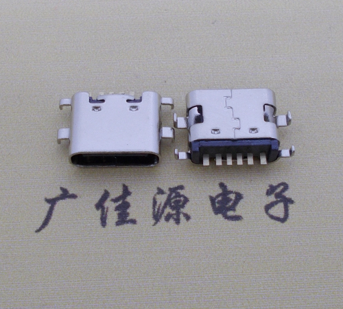 焦作简易充电type c6P母座沉板1.6mm接口