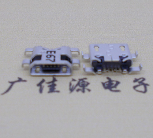 焦作Micro usb 反向沉板1.2mm接口四脚插直边无导位