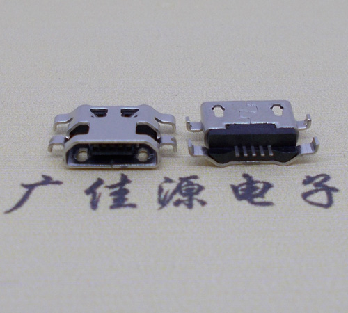 焦作micro usb5p连接器 反向沉板1.6mm四脚插平口