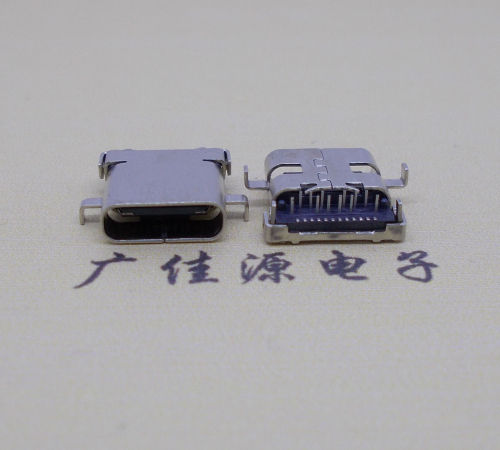 焦作卧式沉板usb 3.1 type-c24p母座,端前插后贴smt连接器