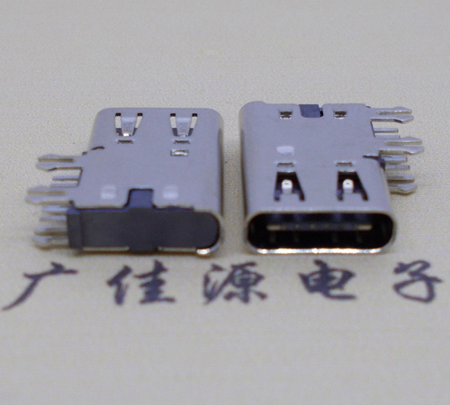 焦作侧插USB3.1接头座子.90度type-c母座.6p侧插连接器