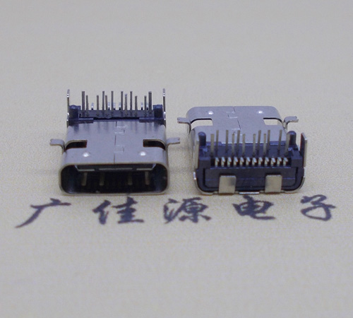 焦作板上型type-c24p母座前插后贴，卧式type-c连接器